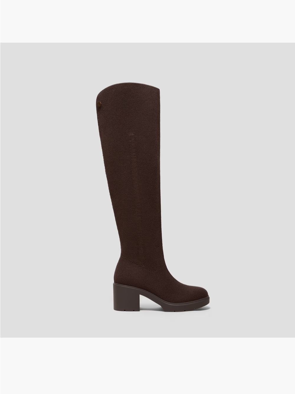 Over-the-Knee Block Heel Boots in Dark Brown